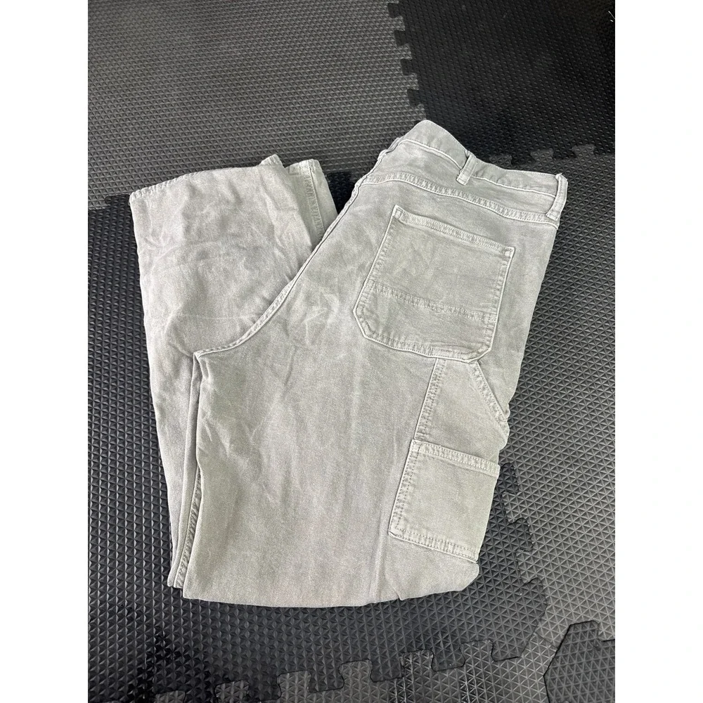 Old Navy Men's 38x30 Gray 90s Straight Carpenter Work Pants Utility Pockets